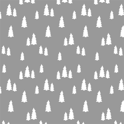 Grey w/White Tiny Trees Vinyl Sheet