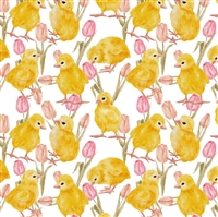 Chickens & Tulips Vinyl Sheet