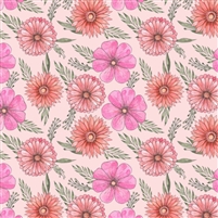 Pink and Peach Floral Vinyl Sheet