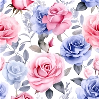 Pink - Blue Roses Vinyl Sheet