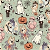 Blue Dog Halloween Green Vinyl Sheet