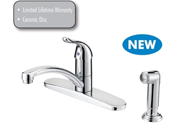 Chrome Single Handle Kitchen Faucet with Spray