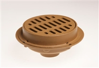 Jay R. Smith 2141 Heavy Duty Parking Drain with 12" Round Tractor Grate Top, and 3" No-Hub Outlet