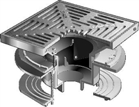 Mifab R1200-PR 12" Square Large Sump Promenade Deck Drain