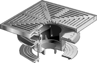 Mifab R1200-PR15 15" Square Large Sump Promenade Deck Drain