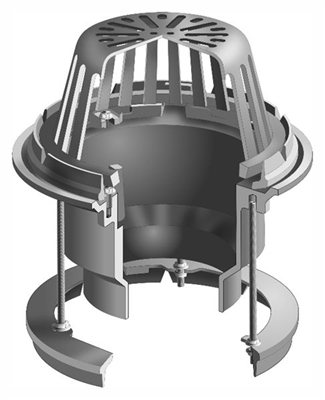 Mifab R1220 12" Medium Sump Cast Iron Roof Drain