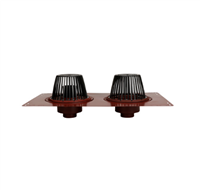 Mifab R1270 15" Combined Large Sump Cast Iron Roof Drain & Secondary Overflow Drain System