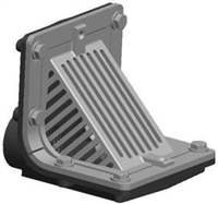 Mifab R1300T Scupper Drain with Angle Grate and 90 Degree Threaded Outlet