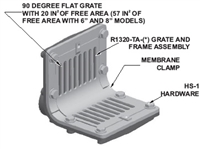 Mifab R1320 Series Scupper Drain Flat Cast Iron Top Assembly