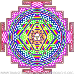 RAINBOW SHRI YANTRA A - SUBTLE ENERGY MANDALA BY STEVEN MICHAEL KING