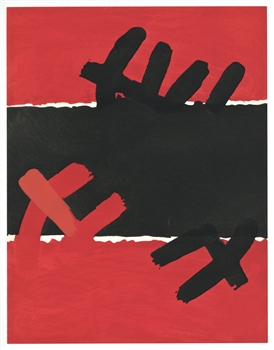 Giuseppe Capogrossi "Surface Rouge et Noire" pochoir (1957)