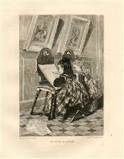 Adolphe Lalauze original etching "The Drawing Lesson"