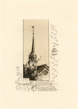 Edith Loring Getchell etching Old South Church