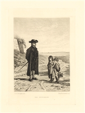 Leopold Lowenstam etching The Reprimand