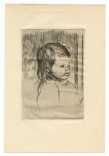 Pierre-Auguste Renoir Buste d'enfant, tourne a droite original etching