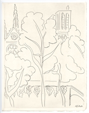 Henri Matisse etching Notre Dame Paris 1937
