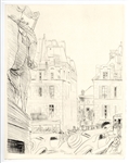 Jean-Gabriel Daragnes original etching "Presence de Paris"