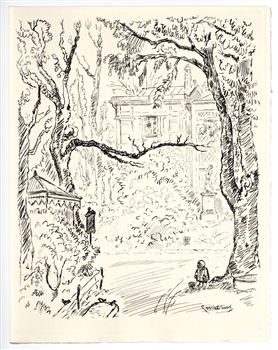 Gabriel Belot original etching Paris 1937