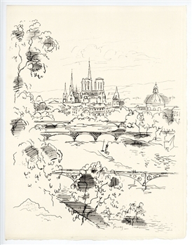 Paul-Elie Gernez original etching Paris 1937