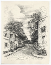 Jean Frelaut original etching Paris 1937