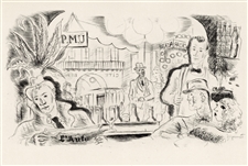 Andre Dignimont original etching Paris 1937