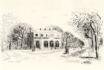 Roland Oudot original etching Paris 1937