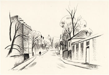 Louis Neillot original etching Paris 1937