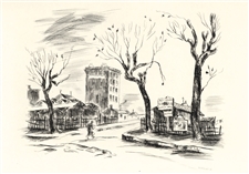 Roger Grillon original etching Paris 1937