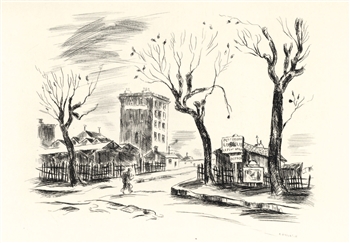 Roger Grillon original etching Paris 1937