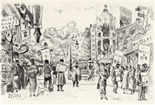 Carlos Reymond original etching Paris 1937