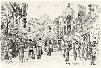 Carlos Reymond original etching Paris 1937