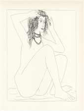 Pablo Picasso Vollard Suite "Nu assis se couronnant de fleurs"