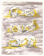 Henry Moore original lithograph "Figures Allonges"