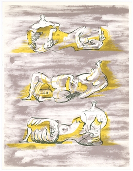 Henry Moore original lithograph "Figures Allonges"