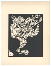 Wassily Kandinsky woodcut "10 Origen"