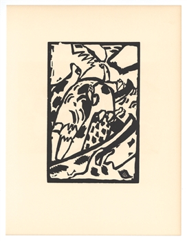 Wassily Kandinsky woodcut "Improvisation 7"
