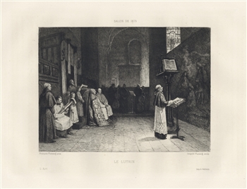 Leopold Flameng etching Lutrin