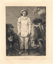 Rachel Rhodon Gilles etching Antoine Watteau