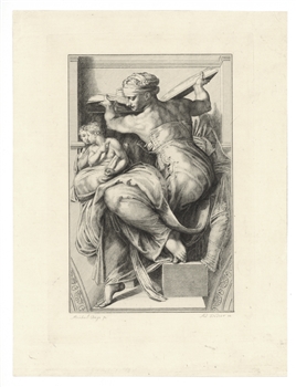 Arien Didier etching Michelangelo Libyan Sibyl