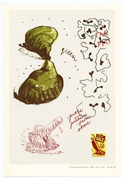 Claes Oldenburg lithograph Notes 1968