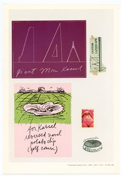 Claes Oldenburg lithograph Notes 1968