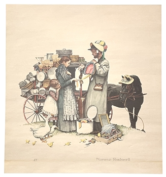 Norman Rockwell lithograph Country Peddler