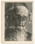 Hermann Struck "Old Jew from Jaffa" original etching