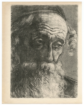 Hermann Struck "Old Jew from Jaffa" original etching