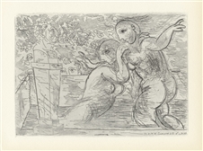 Pablo Picasso Vollard Suite "Baigneuses et tete sculptee"