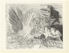 Pablo Picasso Vollard Suite "Quatre enfants regardant un monstre"