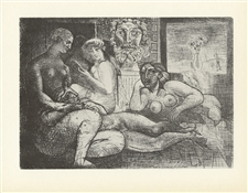 Pablo Picasso Vollard Suite "Quatre modeles et une tete sculptee"