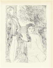 Pablo Picasso Vollard Suite "Deux nus et un portrait de Rembrandt"