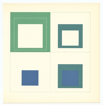 Josef Albers lithograph, White Line Squares | Homage to the Square