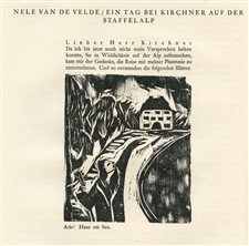 Nele van de Velde woodcut Homage to Kirchner